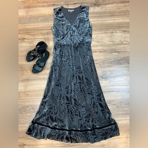 Kew Silk Velvet Dress Women's‎ 12 Color Gray